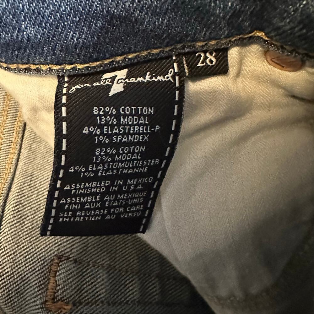 7 For All Mankind High Waist Ankle Skinny Blue Jean Size 28 Luxe Vintage Denim - Picture 2 of 7